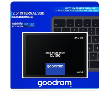 GOODRAM SSD CL100 Gen.3 240GB SATA III 7mm, 2,5" (R: 520MB/s; W 400MB/s)