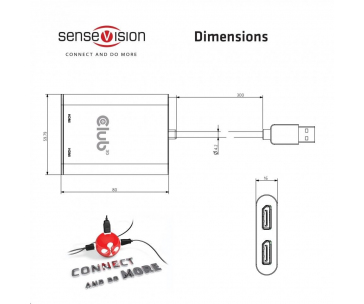 Club3D Adaptér USB A na 2xHDMI 2.0 Dual Monitor 4K 60Hz (M/F)