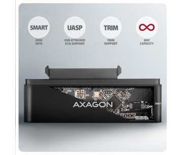 AXAGON ADSA-FPX, USB-C 10Gbps - SATA 6G, 2.5"/3.5" SSD/HDD FAST PORT X adaptér, vč. AC napáječe