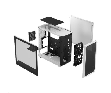 FRACTAL DESIGN skříň Focus 2 White TG Clear Tint, 2x USB 3.0, bez zdroje, mATX