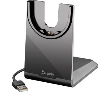 Poly Voyager Focus 2 bezdrátová náhlavní souprava, BT700 USB-A/USB-C adaptér, nabíjecí stojan, stereo