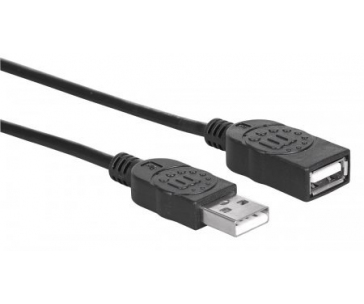 MANHATTAN Kabel USB 2.0 prodlužovací  A Male / A Female 1,8m černý