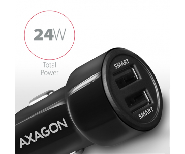 AXAGON PWC-5V5, SMART nabíječka do auta, 2x port 5V-2.4A + 2.4A, 24W