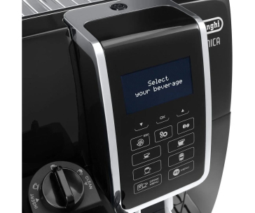 DeLonghi Dinamica ECAM 350.55.B automatický kávovar, 15 bar, vestavěný mlýnek, mléčný systém, zásobník na mletou kávu