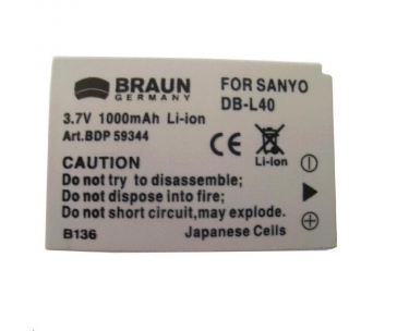 Braun akumulátor SANYO DB-L40, 1200mAh