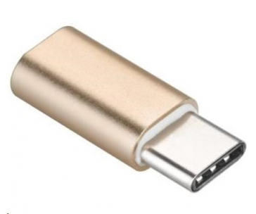 PREMIUMCORD Adaptér USB 3.1 C/male - USB 2.0 Micro-B/female, zlatý