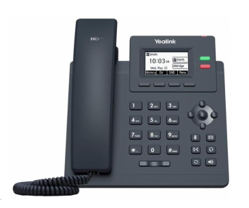 Yealink SIP-T31W WiFi telefon, s napájecím adaptérem, 2,3" 132x64 grafický, 2x RJ45 10/100, 2x SIP