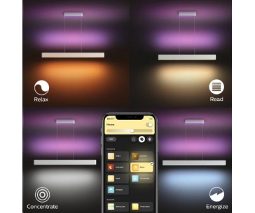 PHILIPS Ensis Svítidlo závěsné, Hue White and color ambiance, 230V, 2x39W integr.LED, Bílá