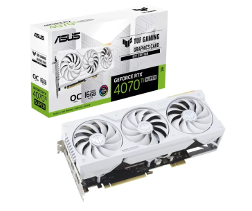 ASUS VGA NVIDIA GeForce RTX 4070 Ti SUPER TUF GAMING BTF WHITE OC 16G, 16G GDDR6X, 3xDP, 2xHDMI