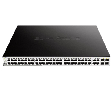 D-Link DGS-1210-52MP 52-Port Gigabit Smart+ PoE Switch, 48x GbE PoE+, 4x RJ45/SFP, PoE 370W