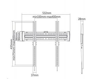 Pevný držák Tv Fiber Mounts MC643