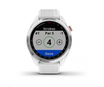 Garmin golfové hodinky Approach S42 Silver/White Silicone