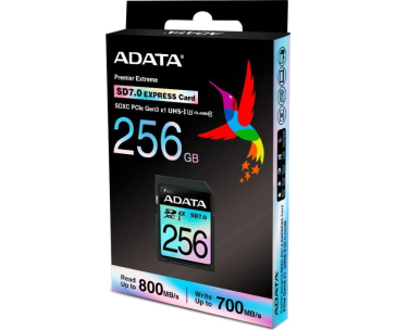 ADATA SDXC karta 256GB Express, PCIe Gen3, UHS-I, C10, V30, (R:800/W:700 MB/s)