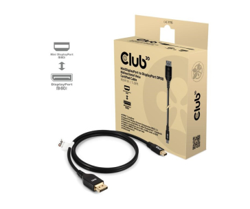 Club3D Kabel MiniDisplayPort na DisplayPort 2.1 Certifikovaný, Oboustranný, 10K60Hz, DSC1.2, UHBR10, 1m