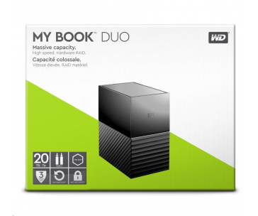 WD My Book Duo 28TB, Externí HDD, 2x USB 3.0, 1xUSB-C, RAID 0, 1, černá