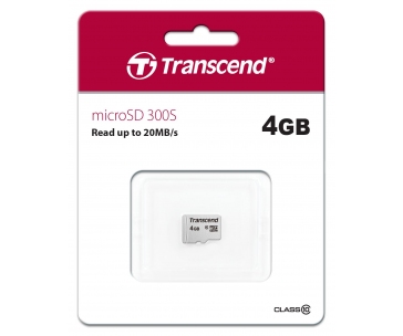 TRANSCEND MicroSDHC karta 4GB 300S, Class 10, bez adaptéru