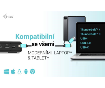 i-tec USB 3.0 / USB-C / Thunderbolt Dual Display Docking Station + PD 100W