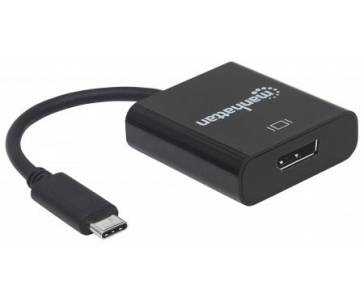 MANHATTAN převodník z USB 3.1 na Display Port (Type-C Male to DisplayPort Female, Black)