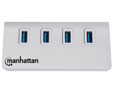 MANHATTAN USB 3.0 Hub, 4 Ports, Bus Power, Aluminum Housing