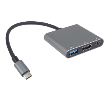 PremiumCord Adaptér USB-C na HDMI + USB3.0 + PD, rozlišení 4K a FULL HD 1080p