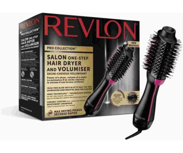 BAZAR - Revlon RVDR5222E kulmofén, 2v1, 1100 W, 3 teploty, 2 rychlosti, černý - Po opravě (Komplet)