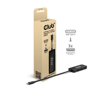 Club3D hub MST USB-C na 3xDisplayPort, Single: 8K30Hz, Triple: 4K60Hz