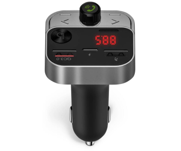 CONNECT IT InCarz Bezdrátový FM transmitter, 2x USB-A + 1x USB-C, Stříbrno-černá