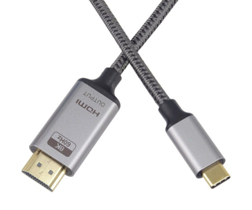 PremiumCord kabel USB-C na HDMI 2m rozlišení obrazu 8K@60Hz,4K@144Hz Aluminium