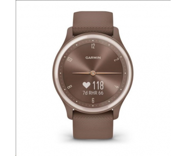 Garmin vívomove Sport pouzdro Ivory, silikonový řemínek Peach Gold