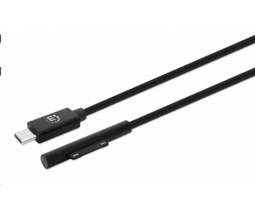 Manhattan nabíjecí kabel, Surface Connect to USB-C Charging Cable (M/M), 15 V / 3 A, 1.8m, černá