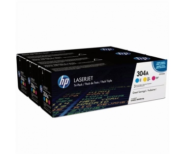 HP 304A CMY 3-pack LJ Toner Cart, CF372AM (2,800 / 2,800 / 2,800 pages)