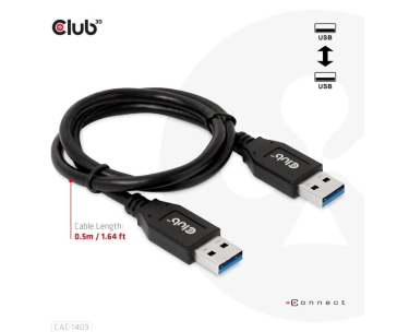 Club3D Kabel USB 3.2 Gen2 Typ-A, 3A M/M, 50 cm