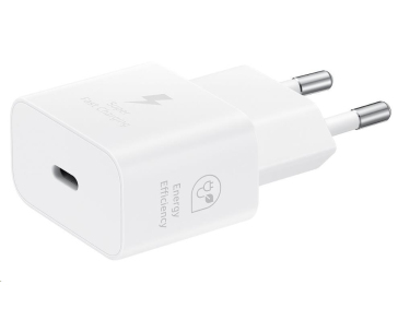 Samsung cestovní nabíječka EP-T2510NWE, GaN Tech, Fast charging, 25W, USB-C, bílá