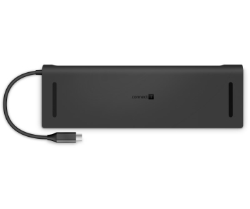 CONNECT IT dokovací stanice USB-C, 11v1 (2xHDMI), externí, šedá