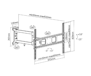 Otočný a sklopný držák Tv Fiber Mounts M7C98 - pošk. obal