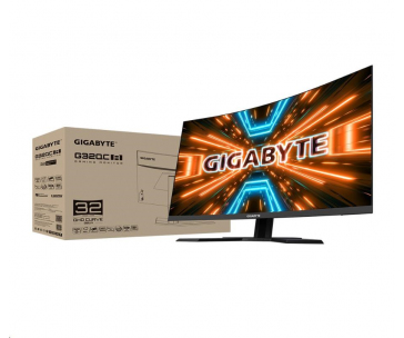 GIGABYTE LCD - 31.5" Gaming monitor G32QC A, Prohnutý VA1500R, 2560x1440 QHD, 165Hz, 3000:1, 350cd/m2, 1ms, 2xHDMI, 1xDP