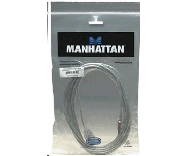 MANHATTAN Kabel USB 2.0 A-A prodlužovací 4,5m (stříbrný)