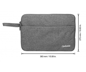 MANHATTAN Pouzdro Laptop Sleeve Seattle, Fits Widescreens Up To 14.5", 383 x 270 x 30 mm, šedá