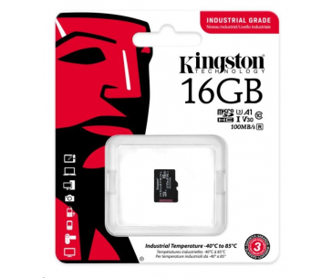 Kingston MicroSDHC karta 16GB Industrial C10 A1 pSLC Card Single Pack