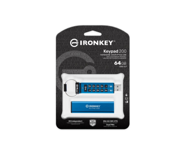 Kingston Flash Disk IronKey 64GB USB-C IronKey Keypad 200C, FIPS 140-3 Lvl 3 (Pending) AES-256