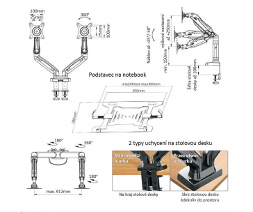 Kancelářský držák Fiber Mounts 764F160