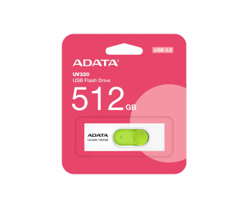 ADATA Flash Disk 512GB UV320, USB 3.2, bílo-zelená