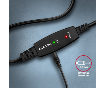 AXAGON ADR-220B, USB 2.0 A-M -> B-M aktivní propojovací / repeater kabel, 20m