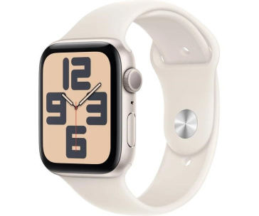 Apple Watch SE (2024) GPS 44mm Starlight Aluminium Case with Starlight Sport Band - S/M