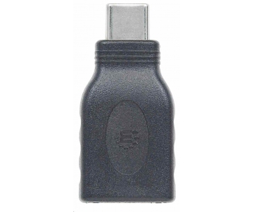 Manhattan USB adaptér, USB 3.1 Gen 1, USB-C Male na USB-A Female, 5 Gbps, černá