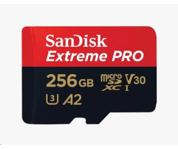 SanDisk micro SDXC karta 256GB Extreme PRO (200 MB/s Class 10, UHS-I U3 V30) + adaptér