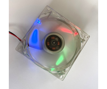 EUROCASE ventilátor 80mm, 12V/0,14A, prosvětlený RGB (molex)