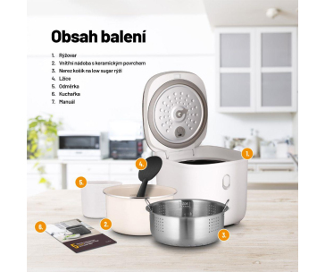 BAZAR - Lauben Low Sugar Rice Cooker 3000WT - rýžovar - Poškozený obal (Komplet)