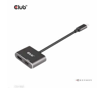 Club3D hub MST (Multi Stream Transport) USB3.2 Gen2 Type-C(DP Alt-Mode) na DisplayPort + HDMI 4K60Hz (M/F)