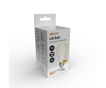 Solight LED žárovka, klasický tvar, 10W, E27, 3000K, 270°, 1100lm